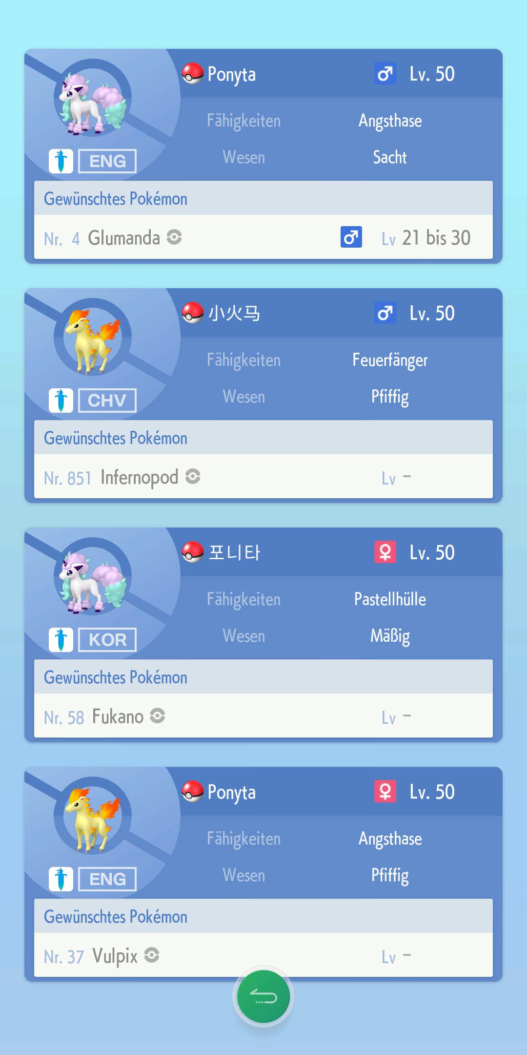 Pokémon tauschen