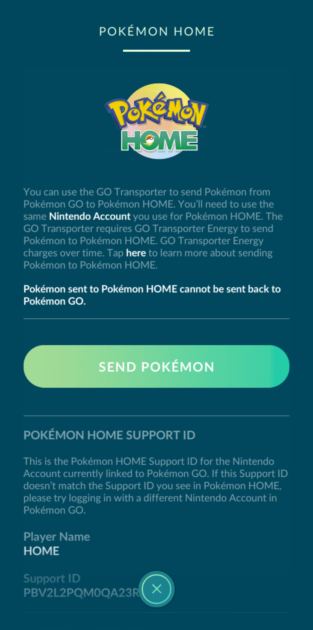 Transfer Pokémon from Pokémon GO to Pokémon HOME