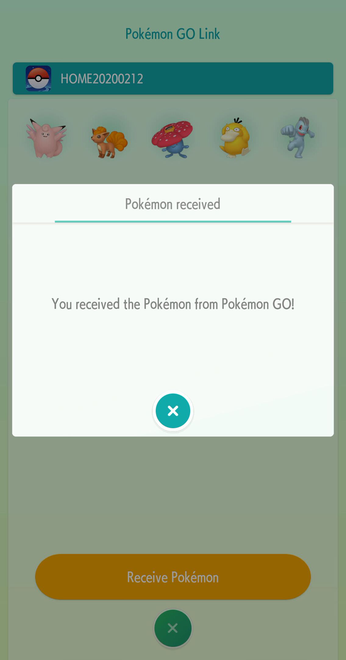 Receive Pokémon from Pokémon GO in Pokémon HOME